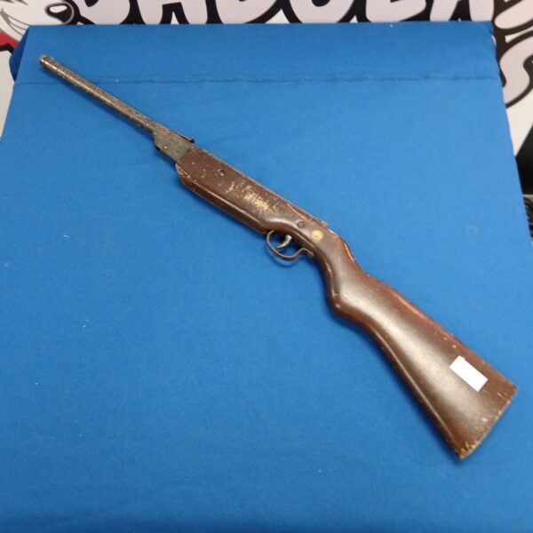 Vintage Diana air rifle side view for restoration project.