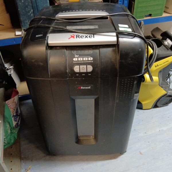 Large industrial rexel 500x paper shredder working