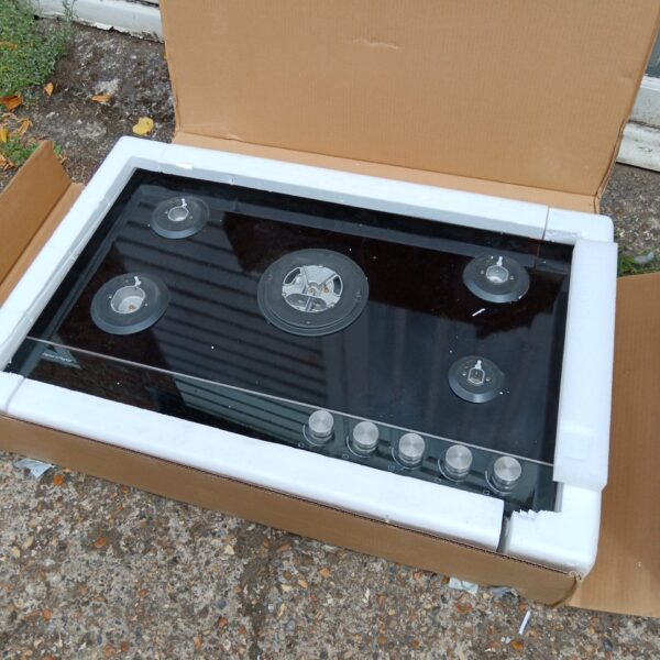 Fisher & Paykel LPG gas cooktop with multiple burners.