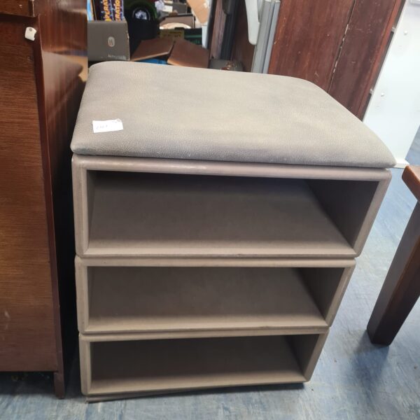 Vintage Bim Burton stacking storage stool in laminate finish.