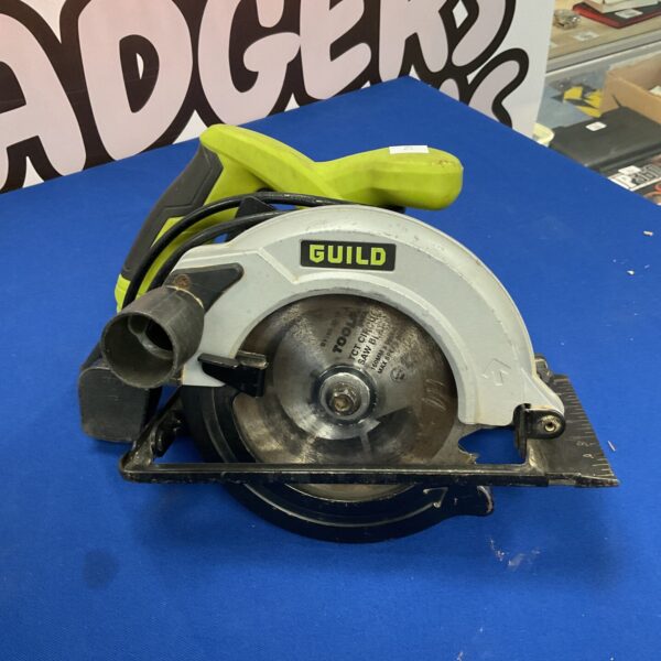 Front view of a Guild circular saw power tool.