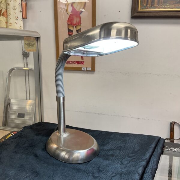 BVG Airflo brushed stainless steel table lamp working