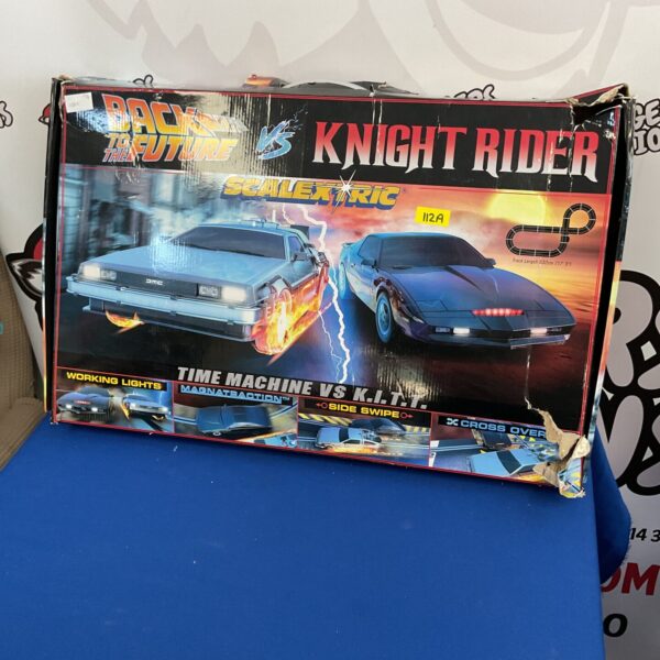 Scalextric Back To The Future vs Knight Rider set in original box.