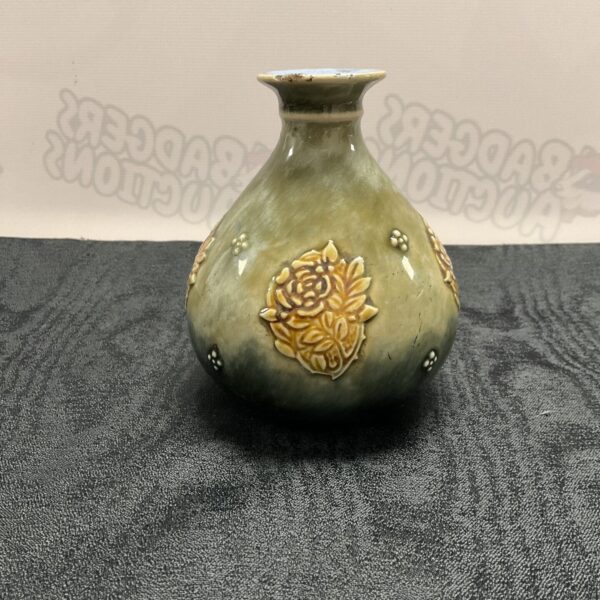 Antique Doulton Lambeth posey bar with floral decoration.