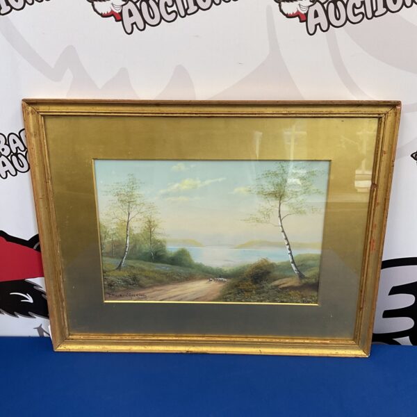j maurice hosking early 20th century watercolour of rural scene with shepherd & sheep