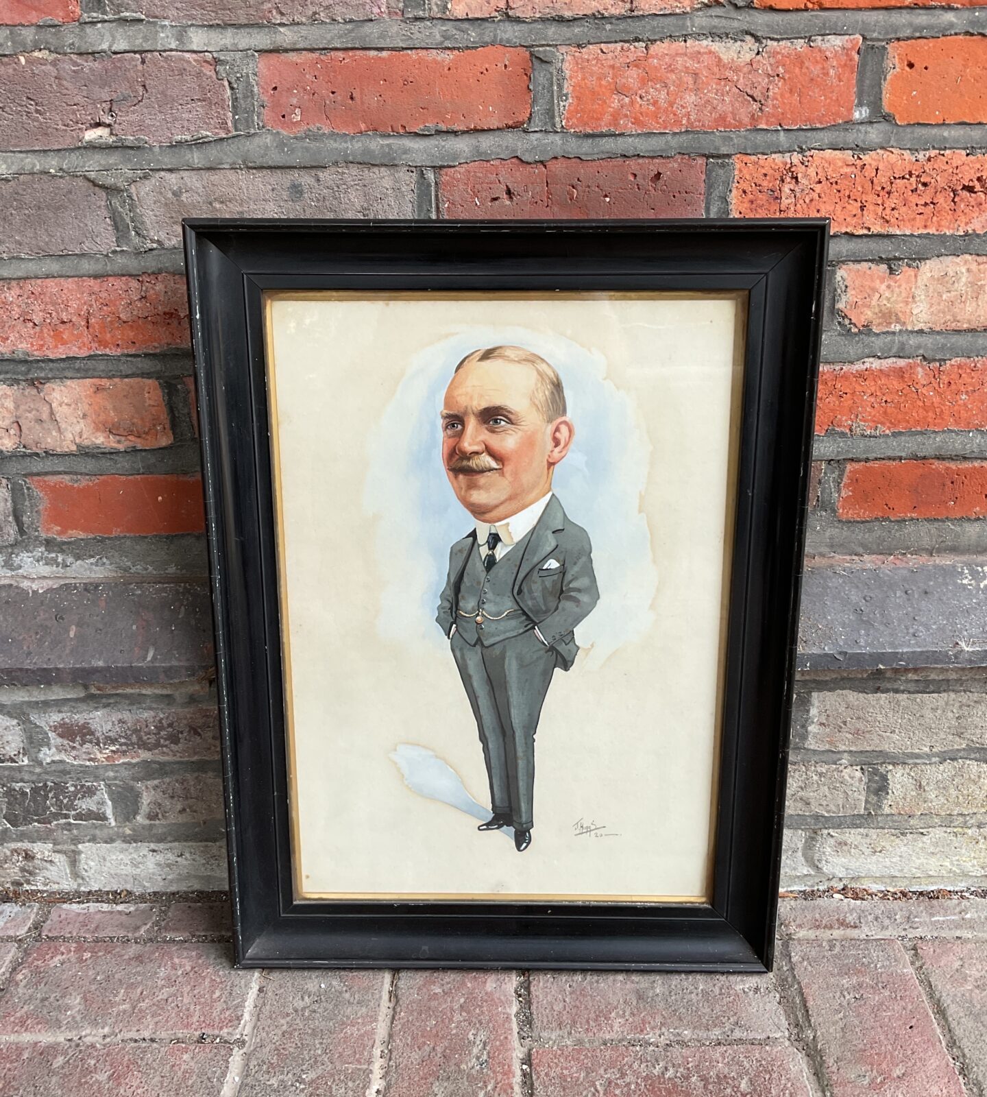 j higgs signed 1920 watercolour of a distinguished gentleman