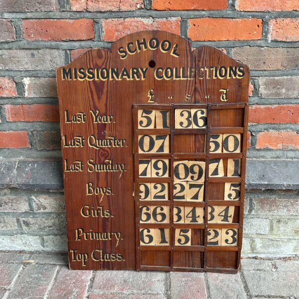 Vintage school missionary collections board from st Mary's church, chesham