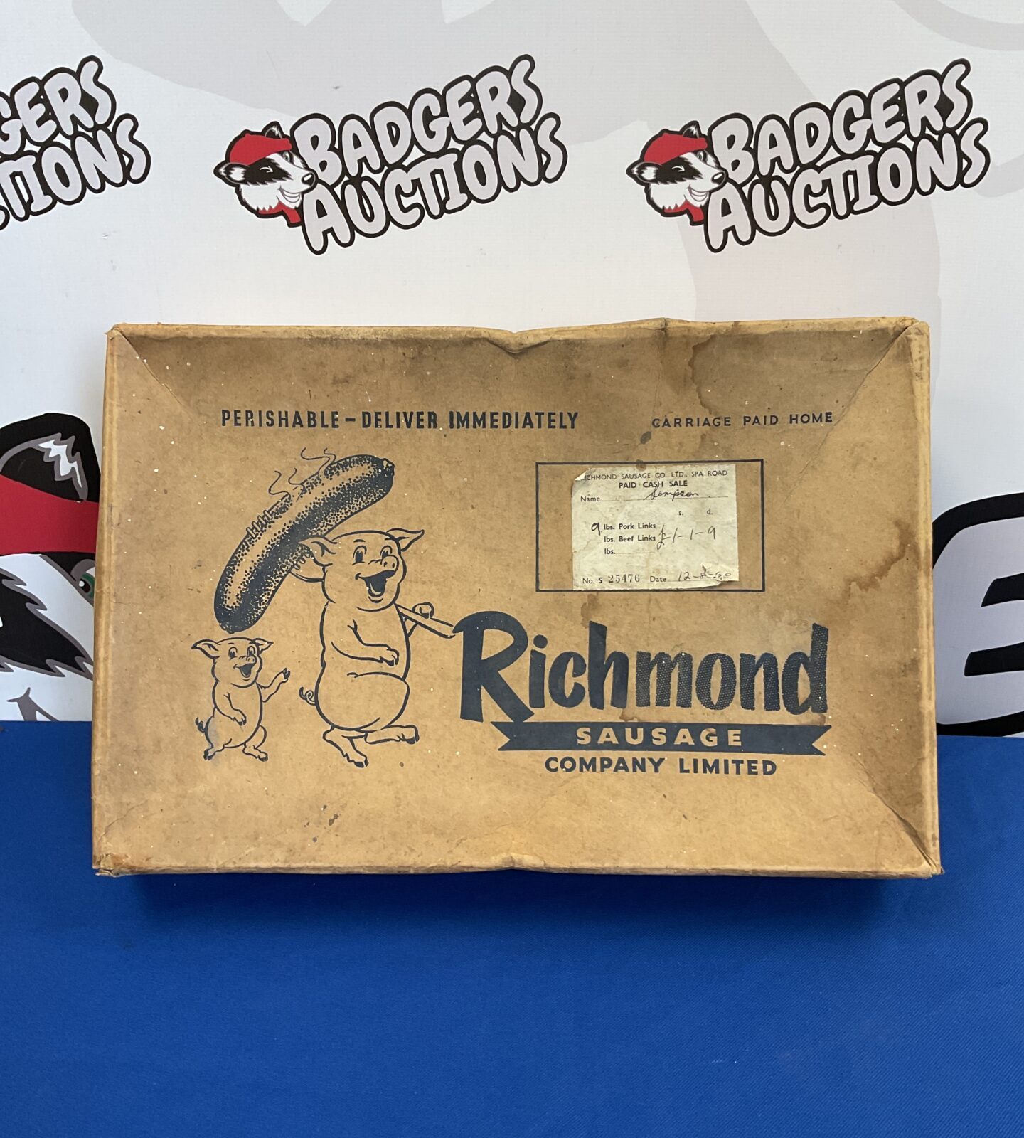 Vintage 1960s richmond sausages box