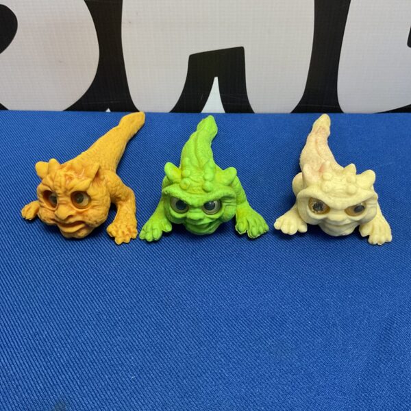 Vintage Boglins lot of three pocket figures.