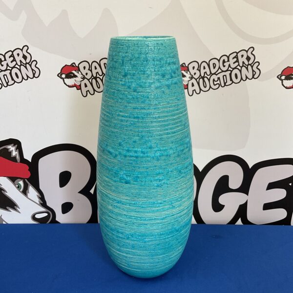 Large blue Habitat ceramic vase, mid-century modern style.