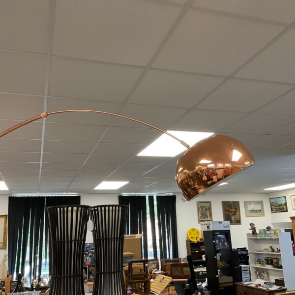Large floor standing copper tone lamp