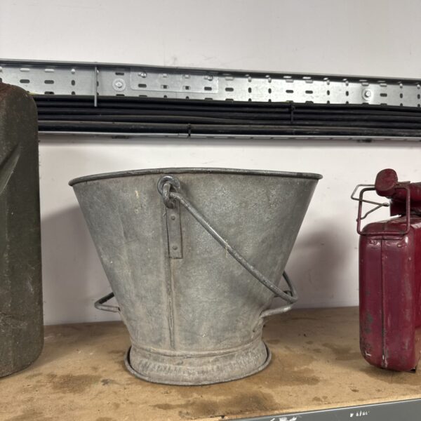 Large vintage galvanised bucket with a handle.