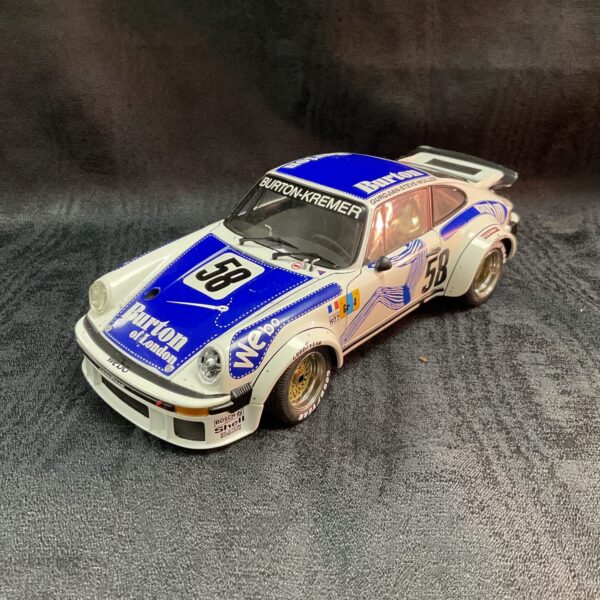 Front view of the Burton Porsche 935 diecast model car.