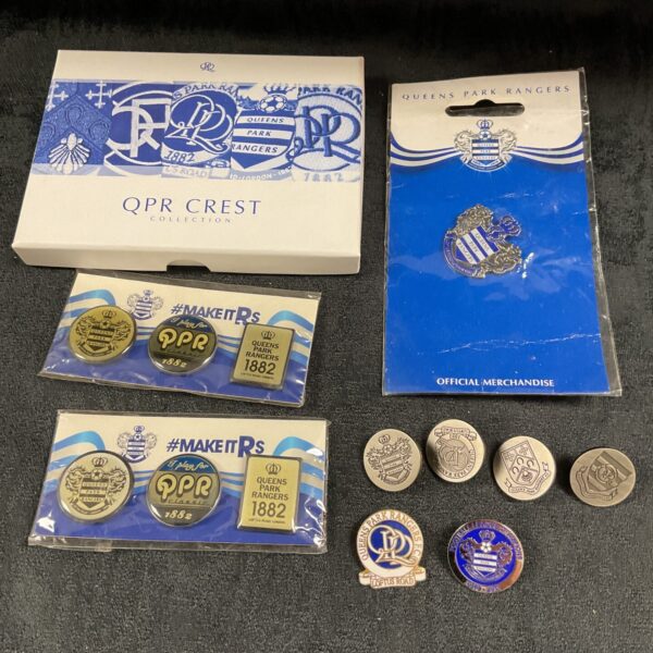 QPR crest collection featuring enamel football badges.