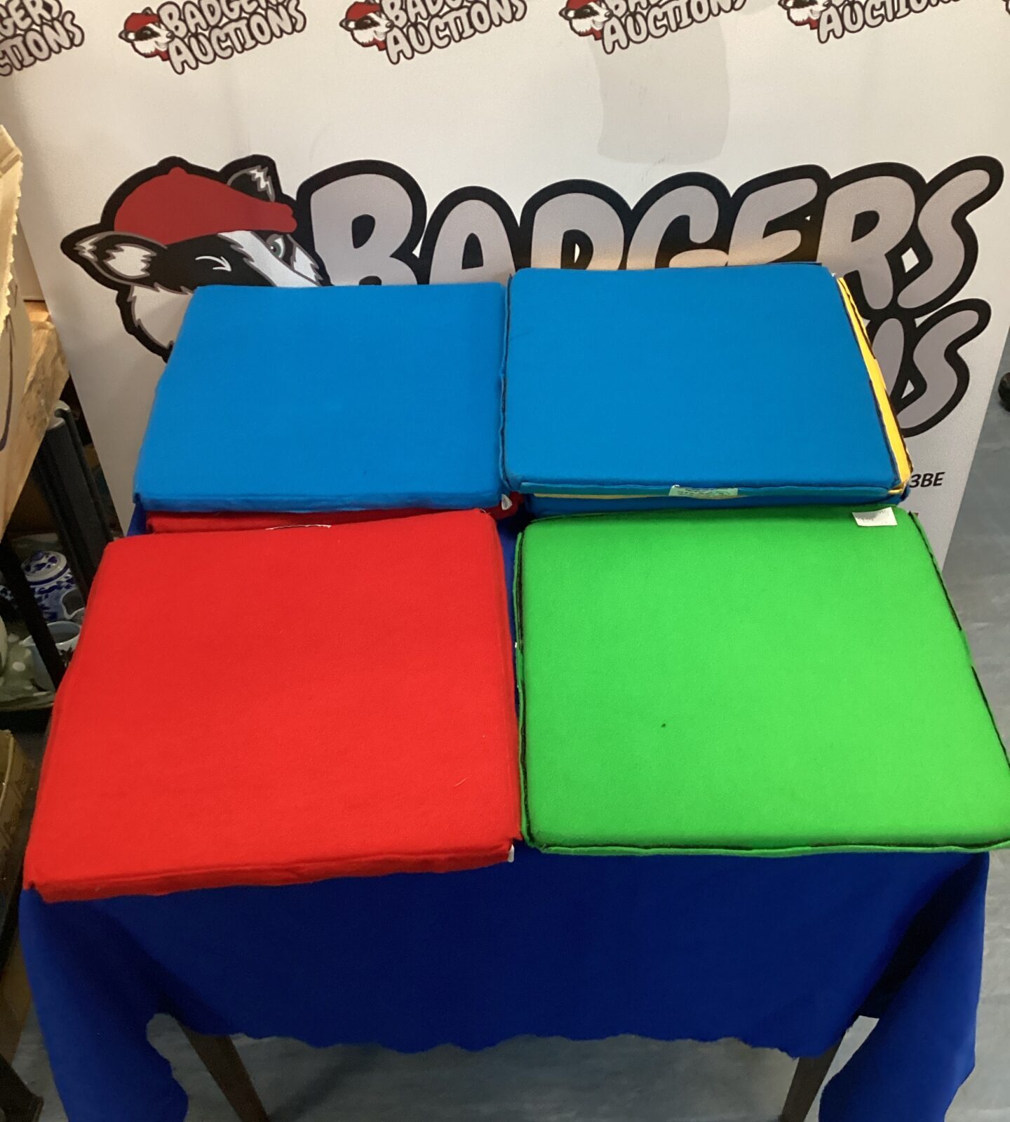 Seven seat cushions