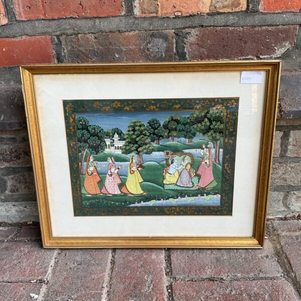 Mohd ali khan gohri jaipur artist framed oil painting of a Indian royal precession