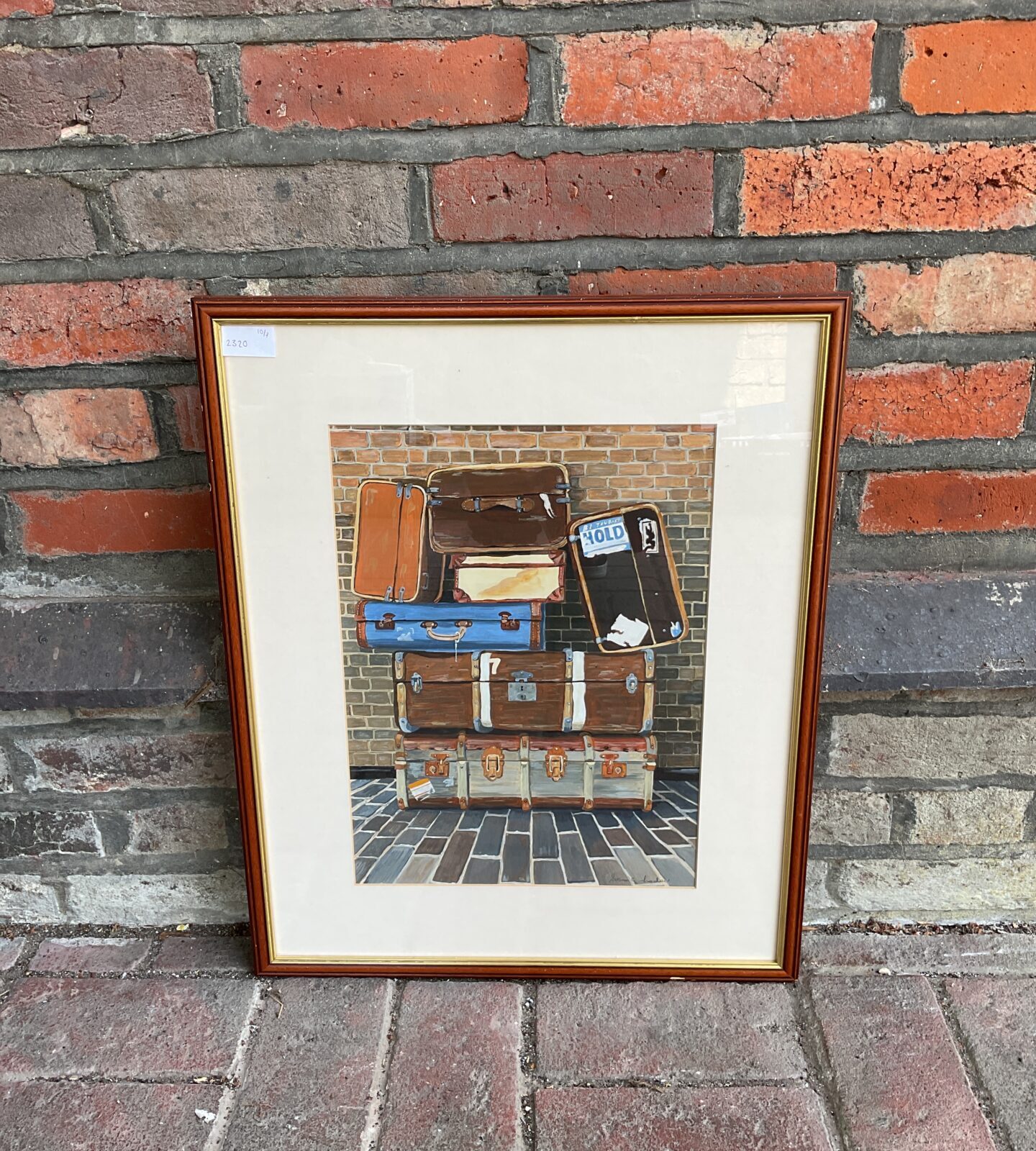 Susan constance loder acrylic artwork titled the blue suitcase