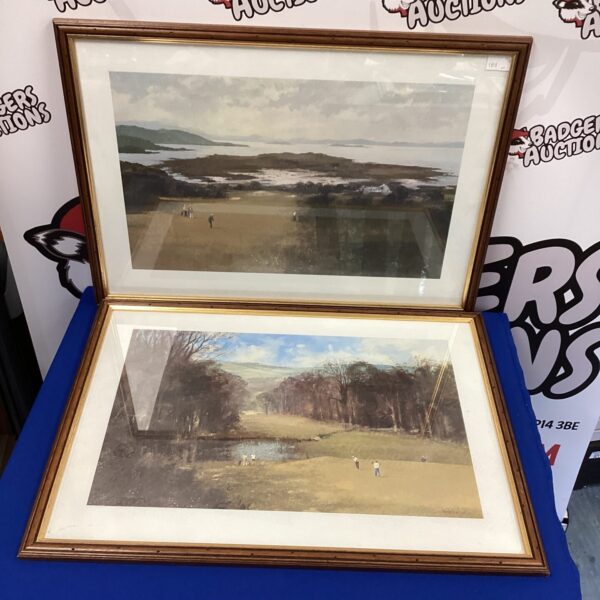 Two framed Golf themed prints by Roy Perry