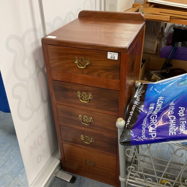 Vintage wooden 5 drawer toolboy for tool storage and collection.
