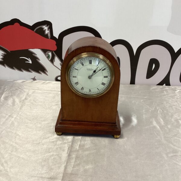 Vintage Edward of Glasgow mahogany mantle clock for collectors.