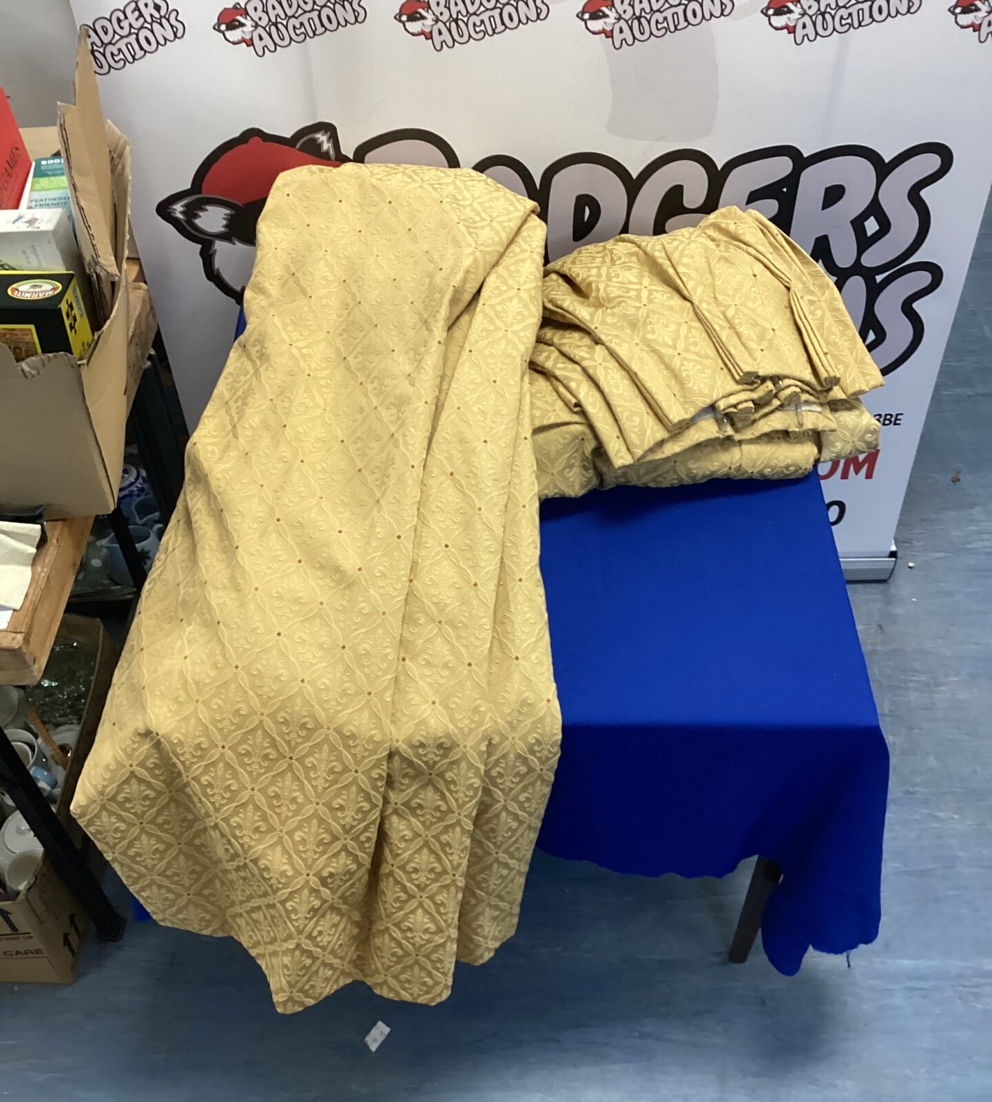 Pair of pinch pleat curtains dry cleaned 6’10” drop 3’10” wide