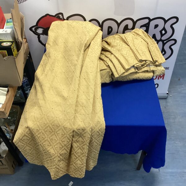 Pair of pinch pleat curtains dry cleaned 6’10” drop 3’10” wide
