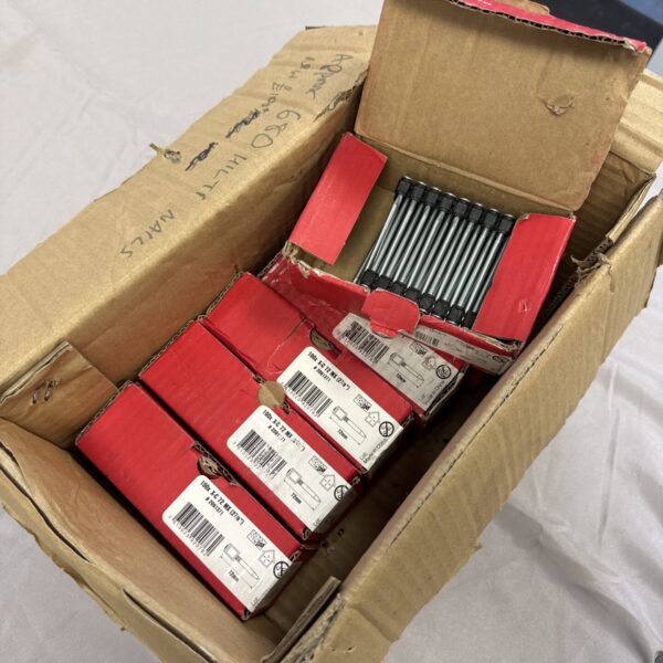 Stack of Hilti X-C 72 MX nail boxes for staple guns.