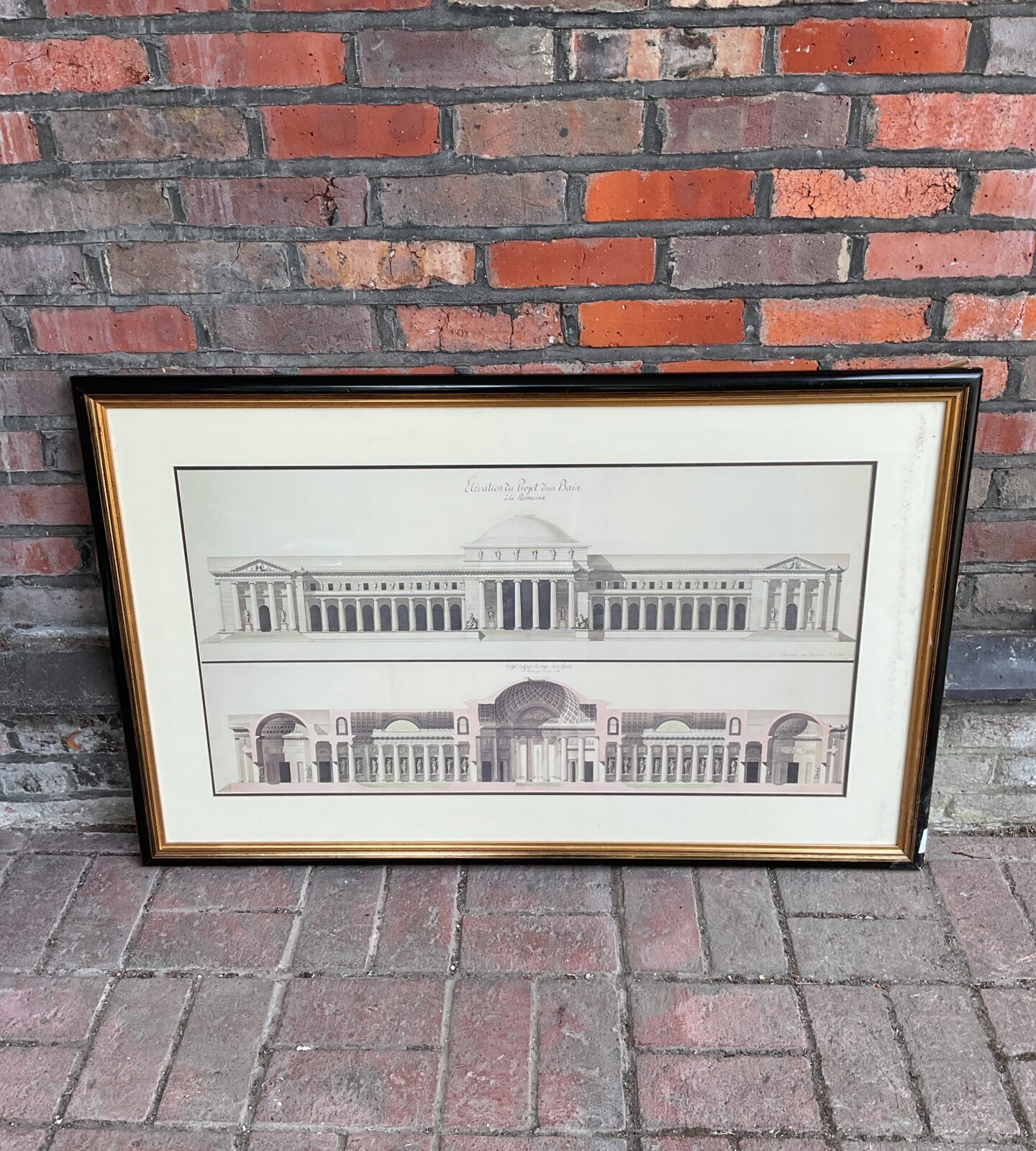 Large french architecture elevation du projet juan bain a la romaine print
