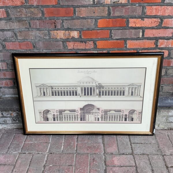 Large french architecture elevation du projet juan bain a la romaine print