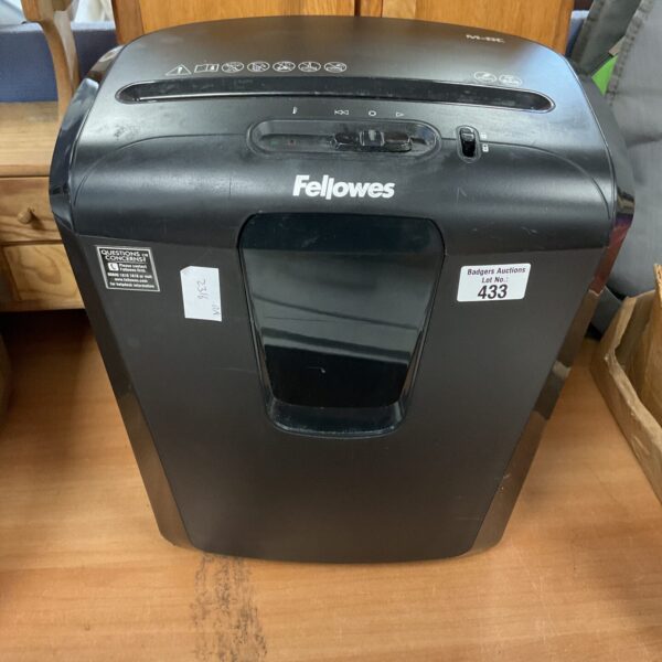 Fellowes M-8C paper shredder for secure document destruction.