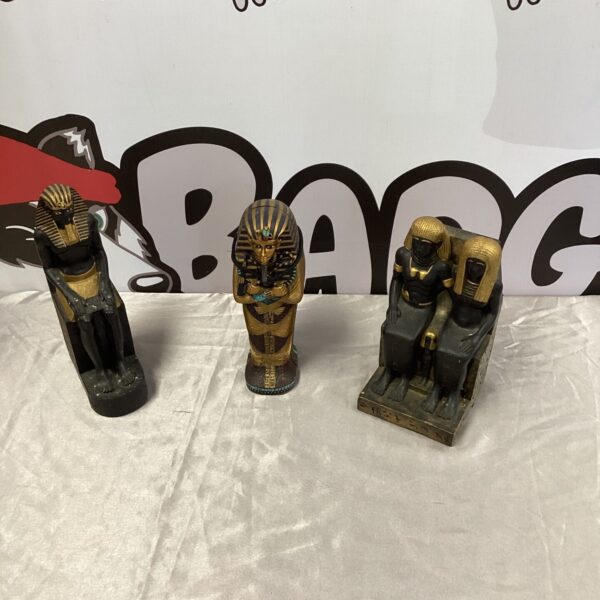 Vintage Egyptian figures from Shude Hill, collectible statues.