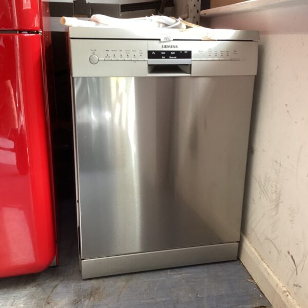 Stainless steel Siemens dishwasher in a used condition.