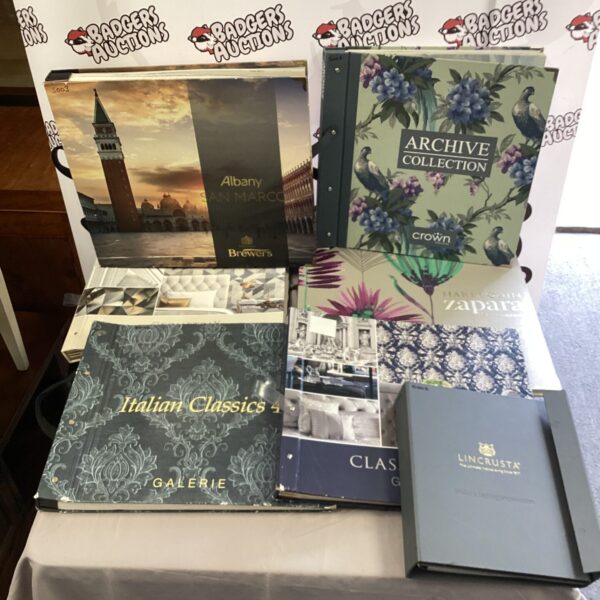 Wallpaper sample bundle featuring Harlequin, Albany, and Brewers designs.