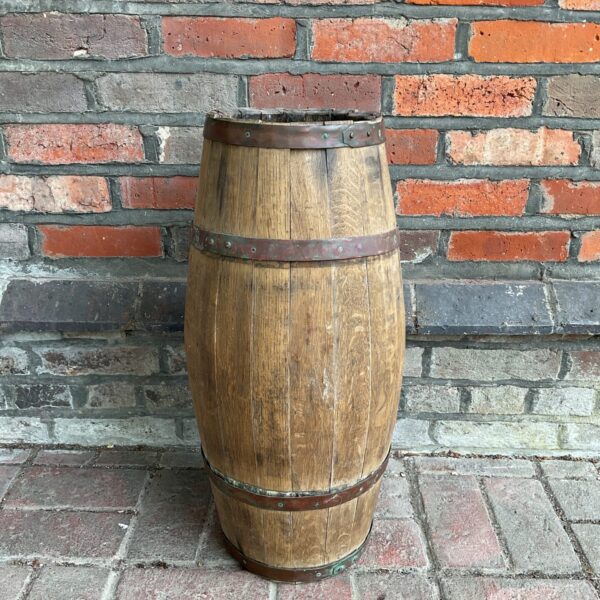 19th century oak & copper banded whisky barrel