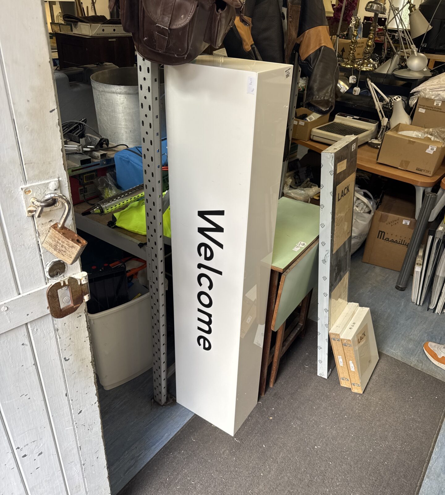 Large double sided acrylic box welcome sign 55” length approx