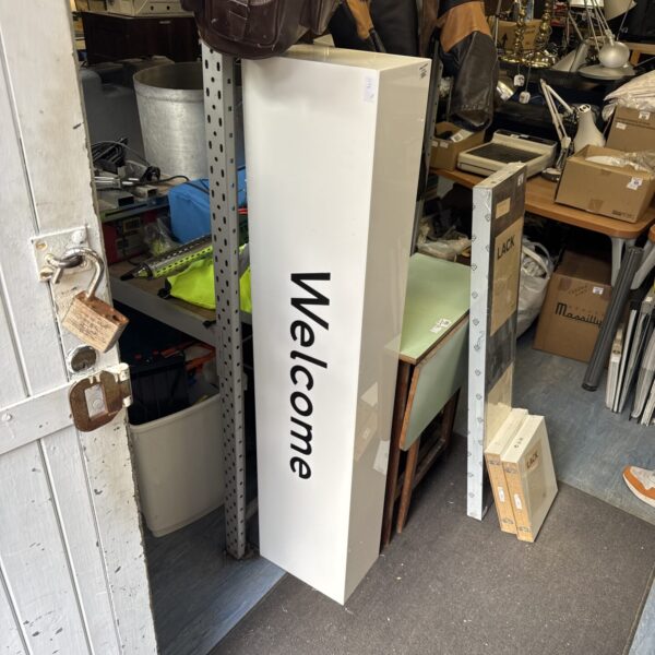 Large double sided acrylic box welcome sign 55” length approx