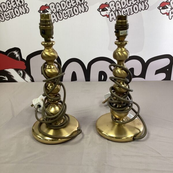 Two brass table lamps