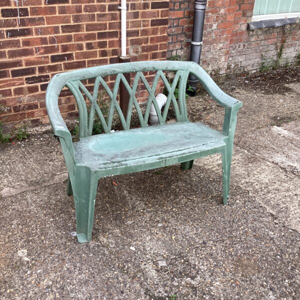 Plastic two seater garden bench