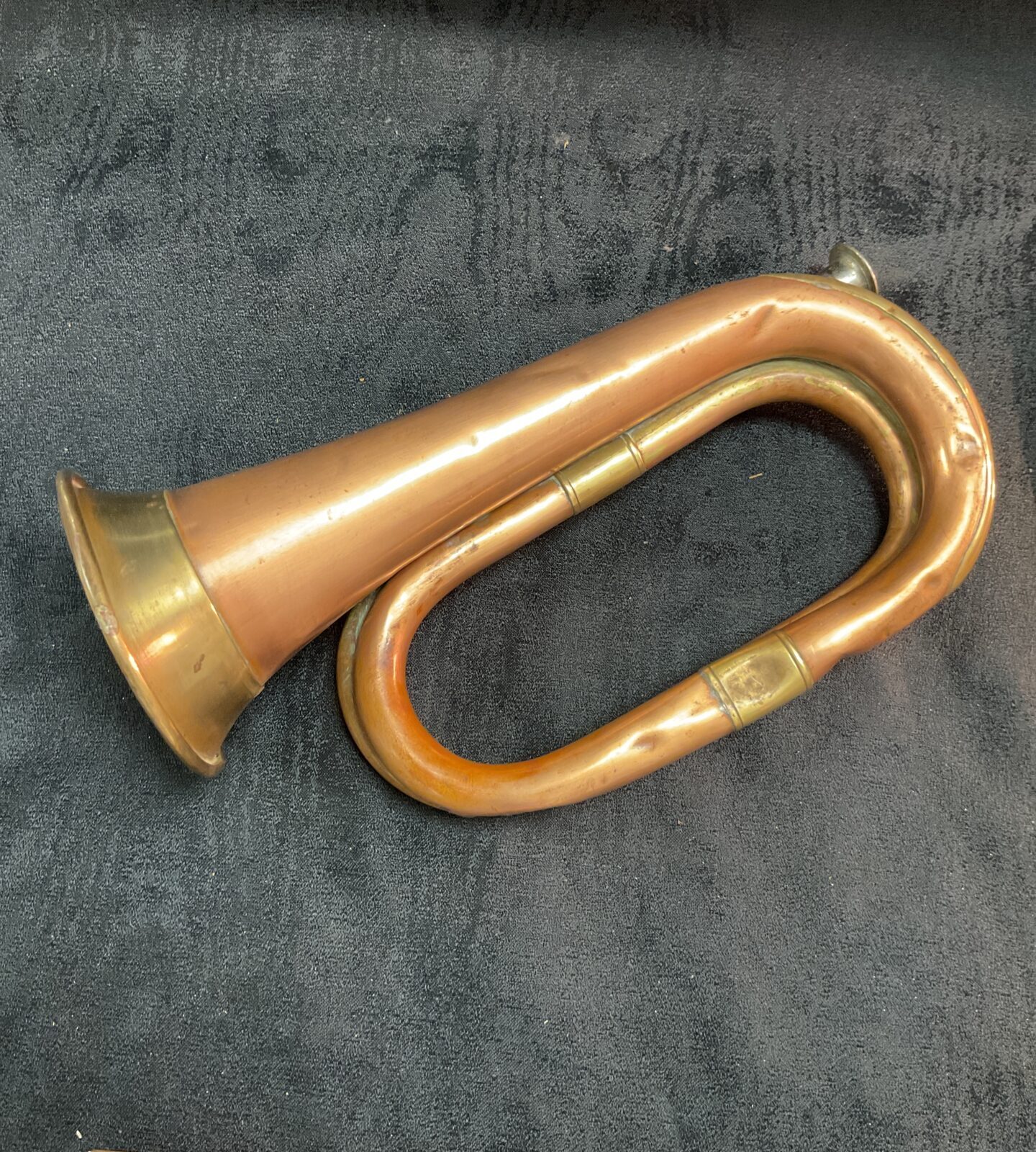 Vintage copper and brass military bugle