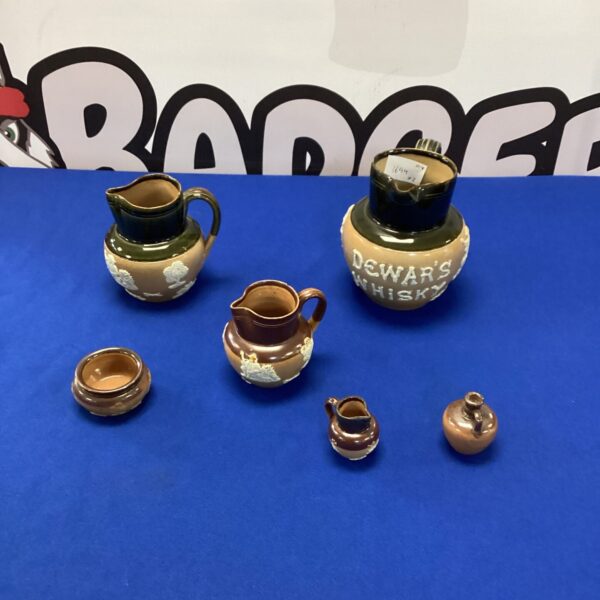 Antique Victorian Lambeth ware jug with floral decoration.