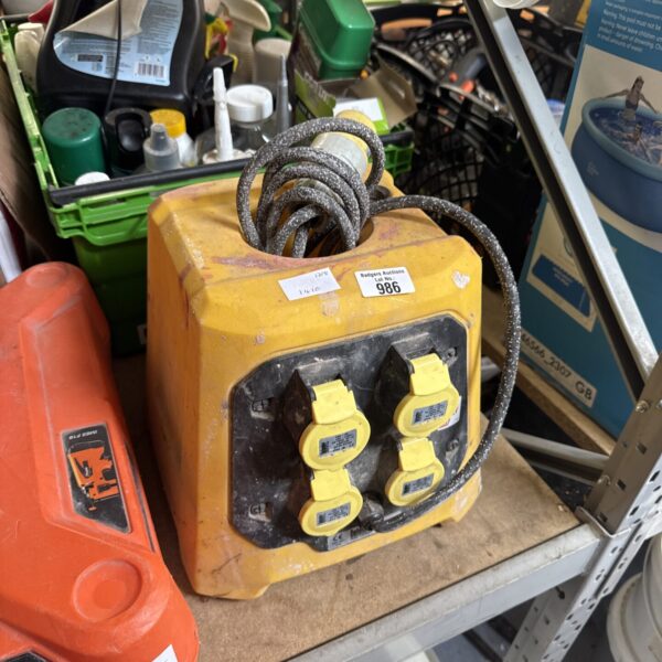 Defender 110v four gang socket box with cable.