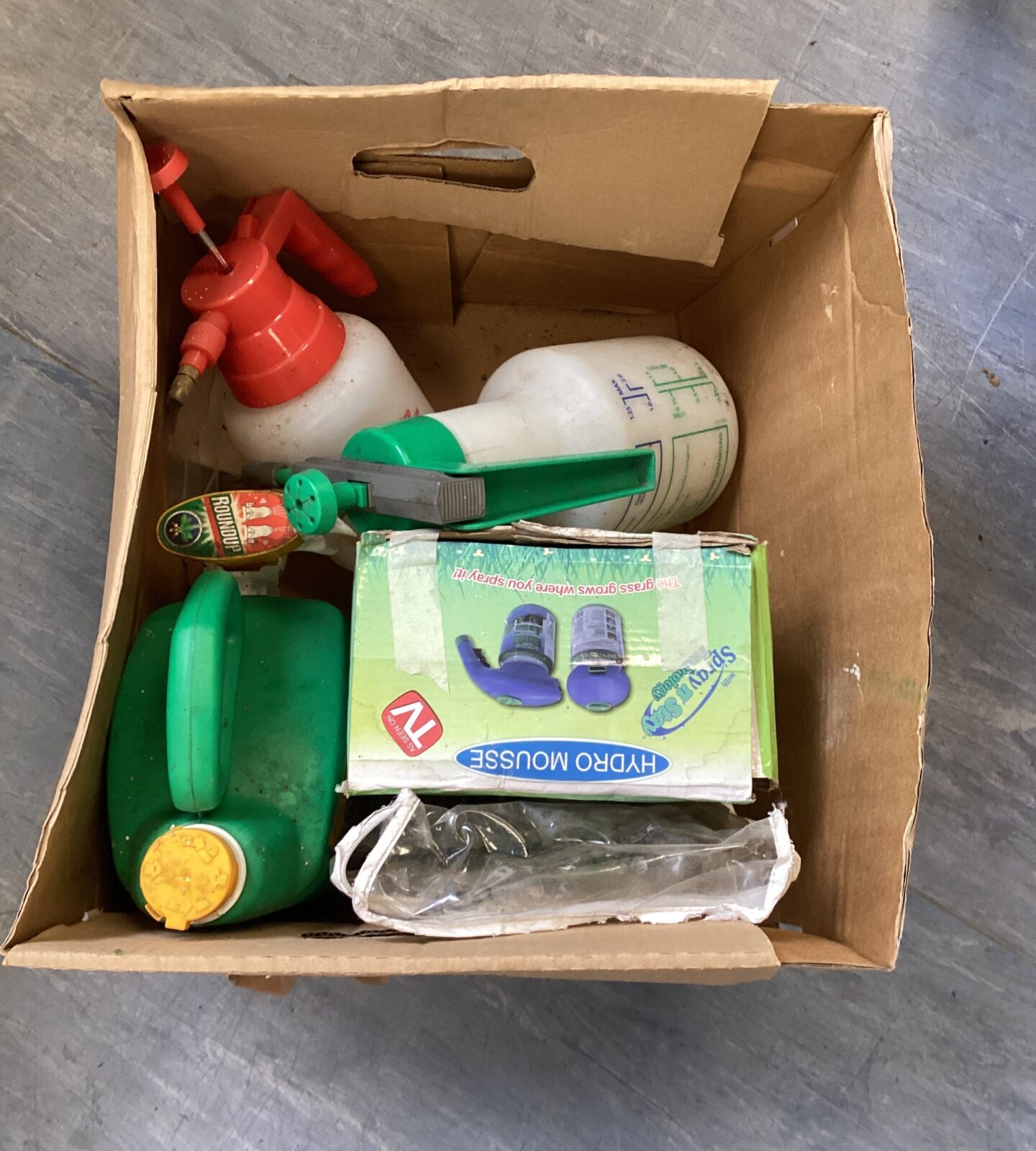 Selection of weed killers & spray bottles