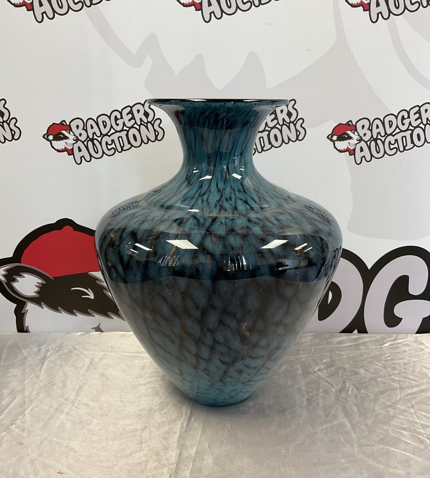 Large 16” tall kunst buntglas glass vase