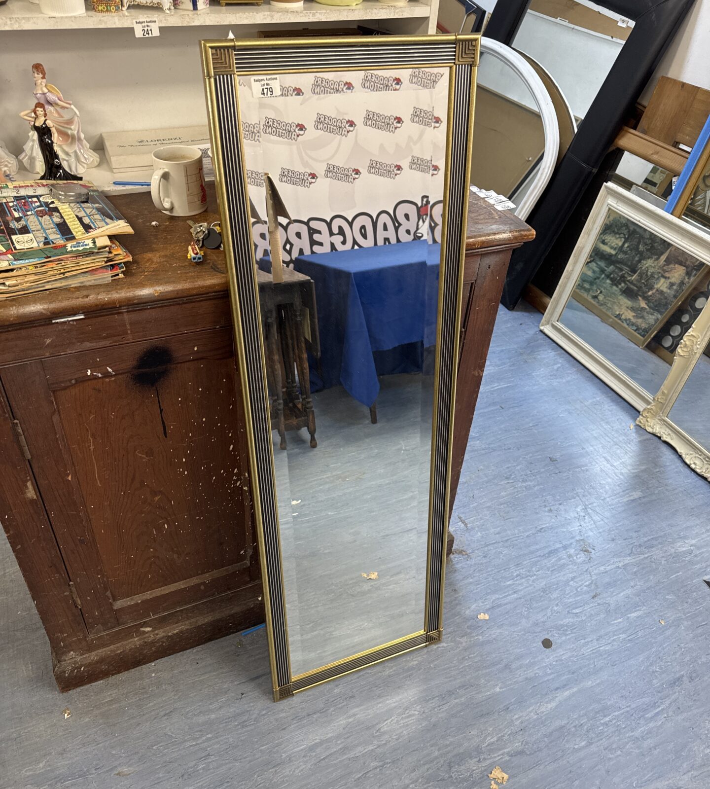 Gilt framed mirror 49” length