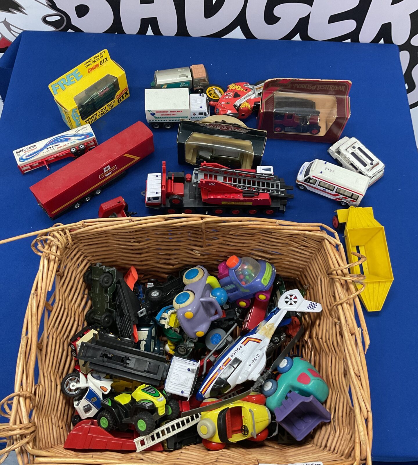 Basket of mixed diecast vehicles