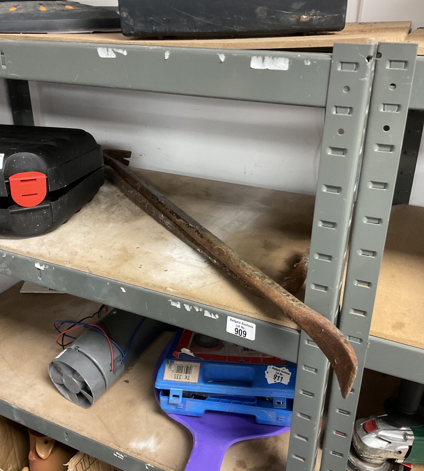 Two steel crowbars