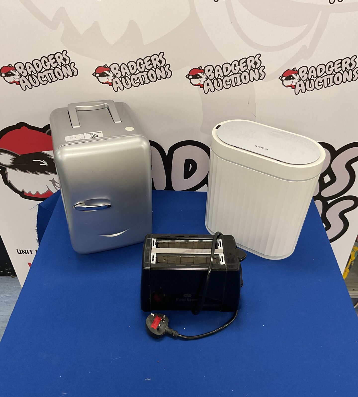 mini fridge, smart bin & toaster