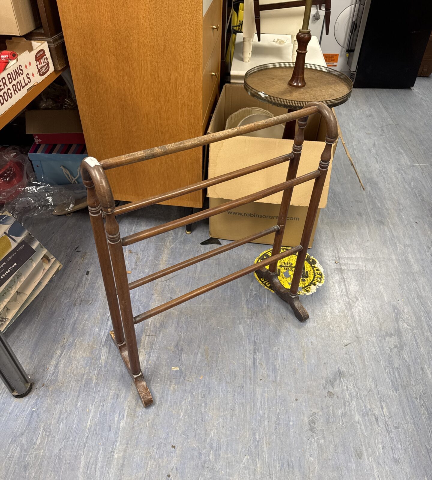 Vintage wooden towel rail