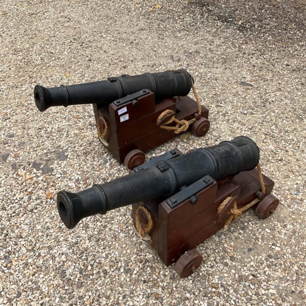 Pair of reproduction 1801 cast iron cannons