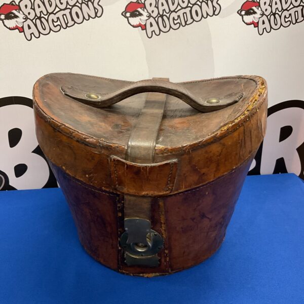 Antique leather top hat box